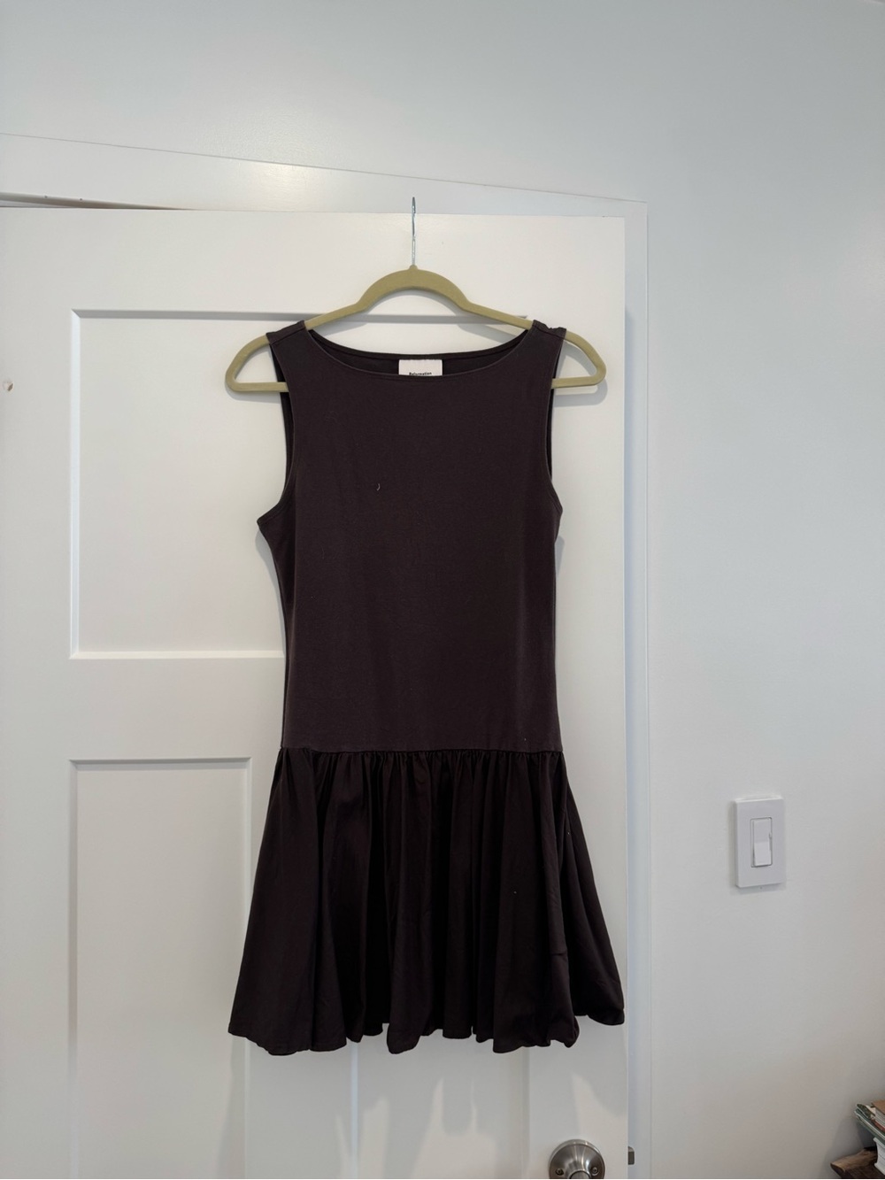 Reformation Chocolate Brown Sleeveless Knit Mini Dress